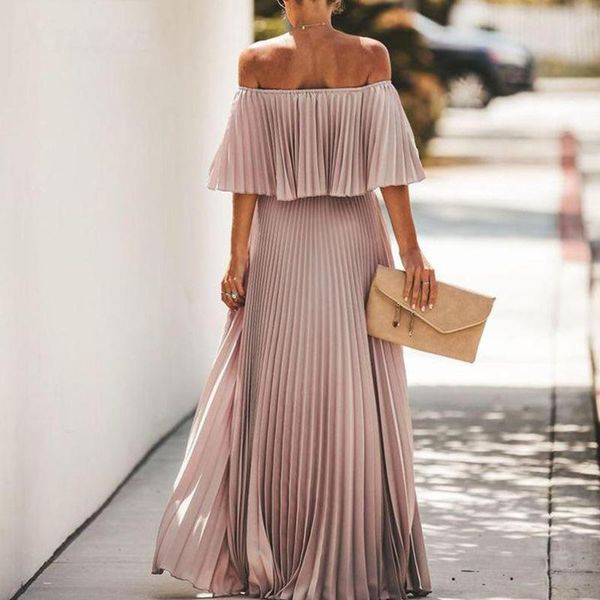 casual dresses elegant off shoulder chiffon solid dress women summer ruffle pleated maxi long vacation holiday loose beach, Black;gray
casual dresses elegant off shoulder chiffon solid dress women summer ruffle pleated maxi long vacation holiday loose beach, Black;gray
