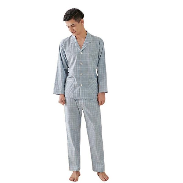 men's sleepwear 2021 cotton pajamas set long-sleeved pyjamas suits, Black;brown
men's sleepwear 2021 cotton pajamas set long-sleeved pyjamas suits, Black;brown
