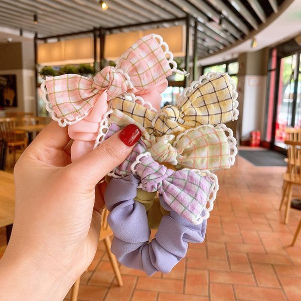 hair accessories girls plaid bowknot headdress retro color matching rubber band large intestine ties for children fashion, Slivery;white
hair accessories girls plaid bowknot headdress retro color matching rubber band large intestine ties for children fashion, Slivery;white