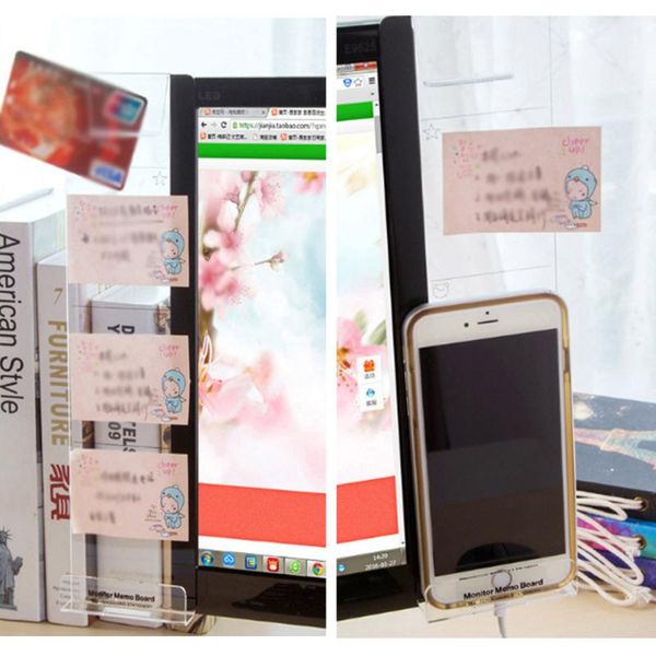 hooks & rails computer monitor side panel sticky note board screen acrylic message with the charging hole phone holder
hooks & rails computer monitor side panel sticky note board screen acrylic message with the charging hole phone holder