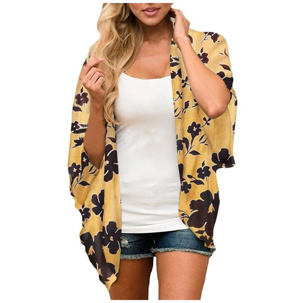 women's blouses & shirts summer beach clothes women chiffon shawl floral print kimono cardigan large size loose beachwear cover up blou, White
women's blouses & shirts summer beach clothes women chiffon shawl floral print kimono cardigan large size loose beachwear cover up blou, White