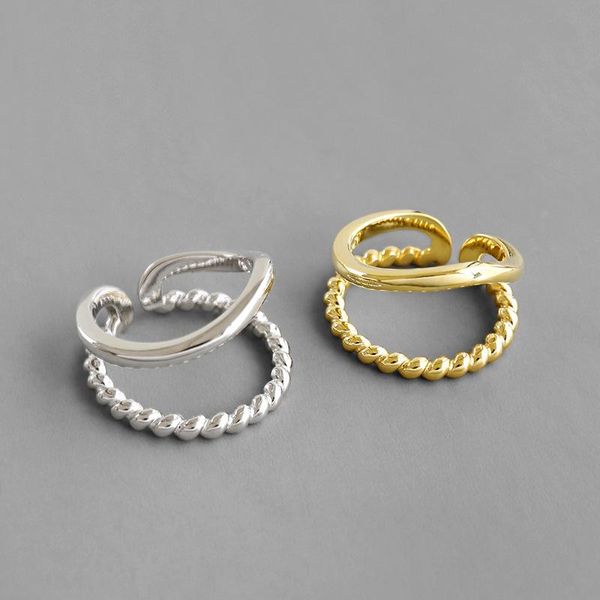 cluster rings ypay 100% genuine 925 sterling silver open for women korea ins simple double layer line twist adjustable ring gift ymr1035, Golden;silver
cluster rings ypay 100% genuine 925 sterling silver open for women korea ins simple double layer line twist adjustable ring gift ymr1035, Golden;silver