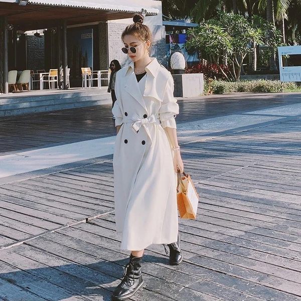 women's trench coats sheinwall fashion elegant women coat with belt lady duster windbreaker female outerwear spring autumn clothes, Tan;black
women's trench coats sheinwall fashion elegant women coat with belt lady duster windbreaker female outerwear spring autumn clothes, Tan;black