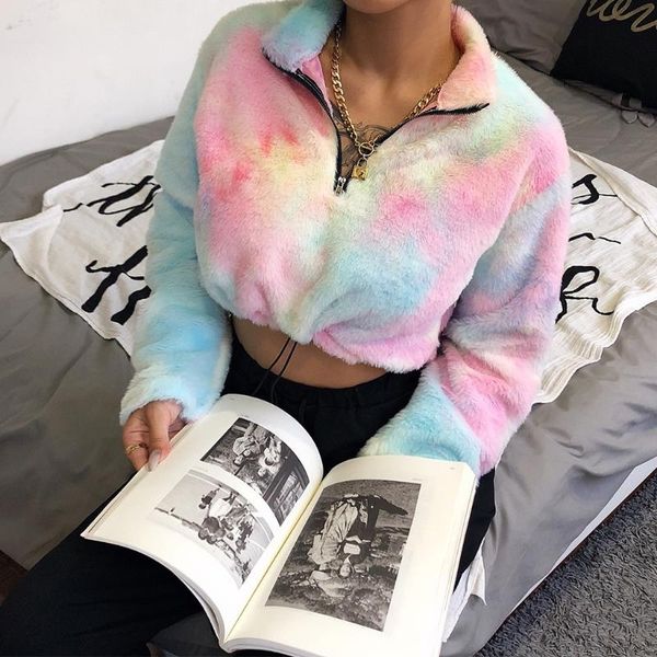 women autumn long sleeve cropped sweatshirt half zip up tie-dye loose pullover crop fuzzy plush drawstring hem harajuku stre women's ho, Black
women autumn long sleeve cropped sweatshirt half zip up tie-dye loose pullover crop fuzzy plush drawstring hem harajuku stre women's ho, Black