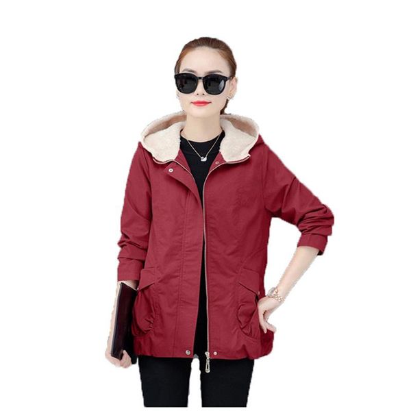 women autumn and winter jacket 2021 large size m-5xl loose temperament khaki sea blue bean green plus velvet thick coat gh16 women's do, Black
women autumn and winter jacket 2021 large size m-5xl loose temperament khaki sea blue bean green plus velvet thick coat gh16 women's do, Black