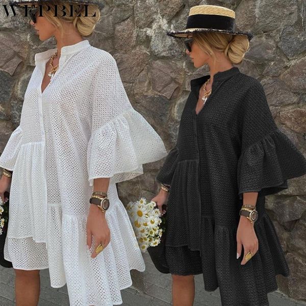 dress women's fashion polka dot loose stitching solid color summer v-neck butterfly sleeve irregular casual dresses, Black;gray
dress women's fashion polka dot loose stitching solid color summer v-neck butterfly sleeve irregular casual dresses, Black;gray