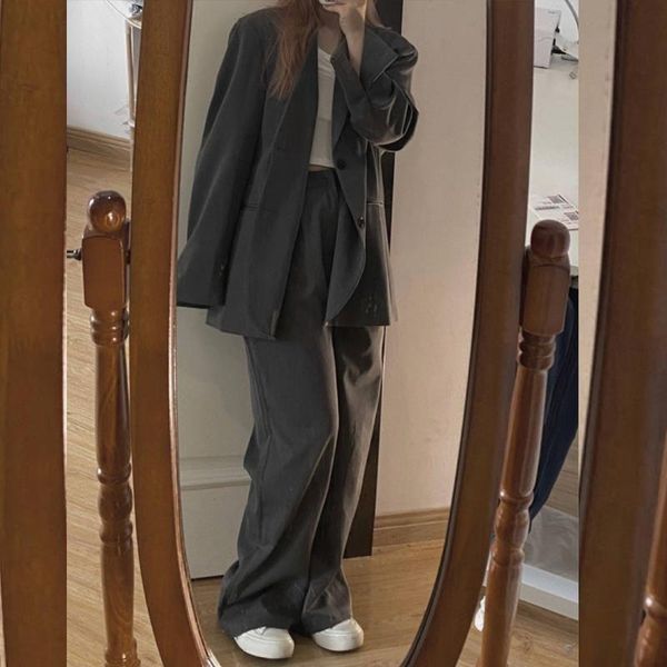 women's two piece pants elegant ladies blazer set single-breasted suit jacket & high waist loose casual women pant suits 2021 autumn se, White
women's two piece pants elegant ladies blazer set single-breasted suit jacket & high waist loose casual women pant suits 2021 autumn se, White
