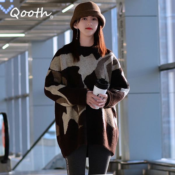 qooth jumper women camouflage crochet knitwear o-neck long sleeve pullover sweaters women jumper brown grey qt440 210518, White;black
qooth jumper women camouflage crochet knitwear o-neck long sleeve pullover sweaters women jumper brown grey qt440 210518, White;black