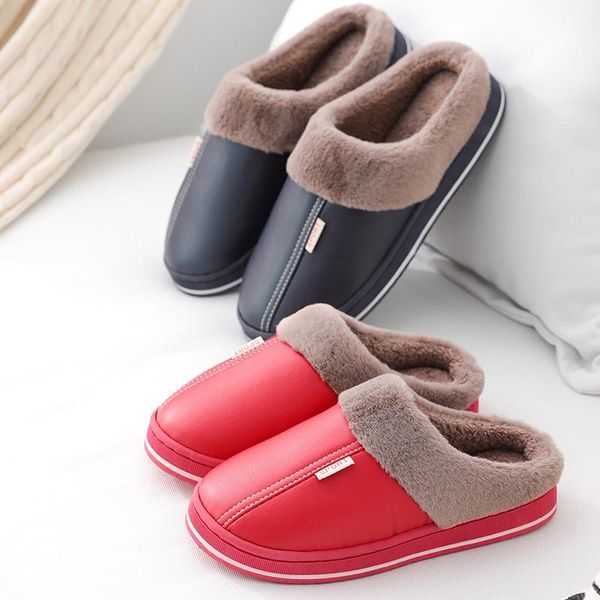 men and women couple winter pu leather cotton slippers home non-slip candy color slipper female shoes, Black
men and women couple winter pu leather cotton slippers home non-slip candy color slipper female shoes, Black