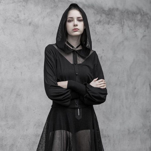 women's jackets punk rave women v-neck gothci cardigan mesh stitching perspective knitted breathable hooded short jacket coat, Black;brown
women's jackets punk rave women v-neck gothci cardigan mesh stitching perspective knitted breathable hooded short jacket coat, Black;brown
