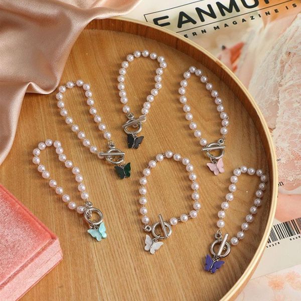 charm bracelets fashion pearl chain butterfly pendant bracelet for women korean romantic colorful personality female jewelry gift, Golden;silver
charm bracelets fashion pearl chain butterfly pendant bracelet for women korean romantic colorful personality female jewelry gift, Golden;silver