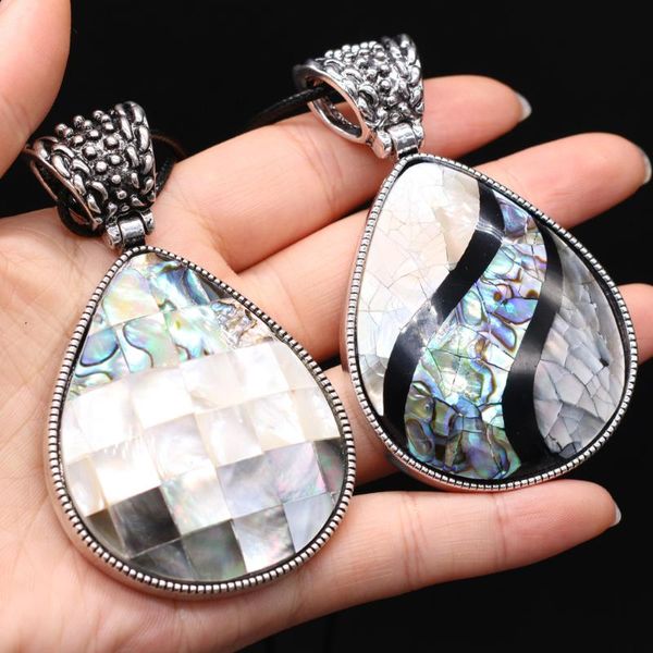 chains style natural shell alloy necklace drop-shaped pendant leather cord 2mm charms for elegant women love romantic gift, Silver
chains style natural shell alloy necklace drop-shaped pendant leather cord 2mm charms for elegant women love romantic gift, Silver