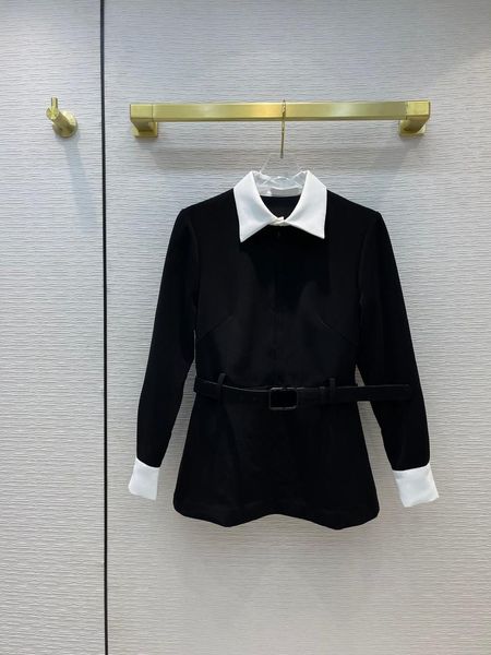 women's jackets patchwork white shirt coat women autumn 2021 sashes slim black coats 3d cut ruffle hem office lady, Black;brown
women's jackets patchwork white shirt coat women autumn 2021 sashes slim black coats 3d cut ruffle hem office lady, Black;brown