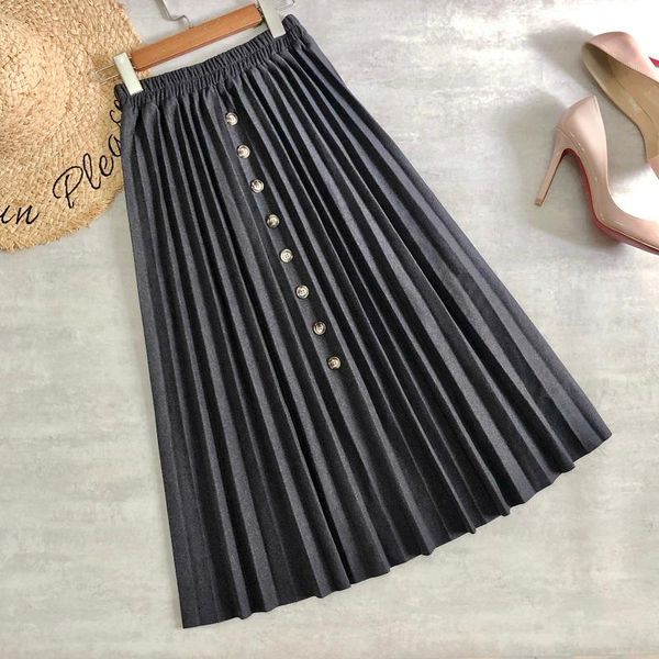 skirts fashion women winter midi heavy woolen pleated buttons thick fleece casual empire solid skirt, Black
skirts fashion women winter midi heavy woolen pleated buttons thick fleece casual empire solid skirt, Black