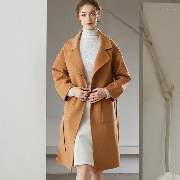 women's wool & blends 100% autumn/winter fashion woollen coat for women, medium and long over the knee, hepburn style women, Black
women's wool & blends 100% autumn/winter fashion woollen coat for women, medium and long over the knee, hepburn style women, Black