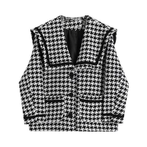 women's jackets korean casual short jacket for women plaid fad autumn winter warm coat vintage loose tweed femme outwear, Black;brown
women's jackets korean casual short jacket for women plaid fad autumn winter warm coat vintage loose tweed femme outwear, Black;brown