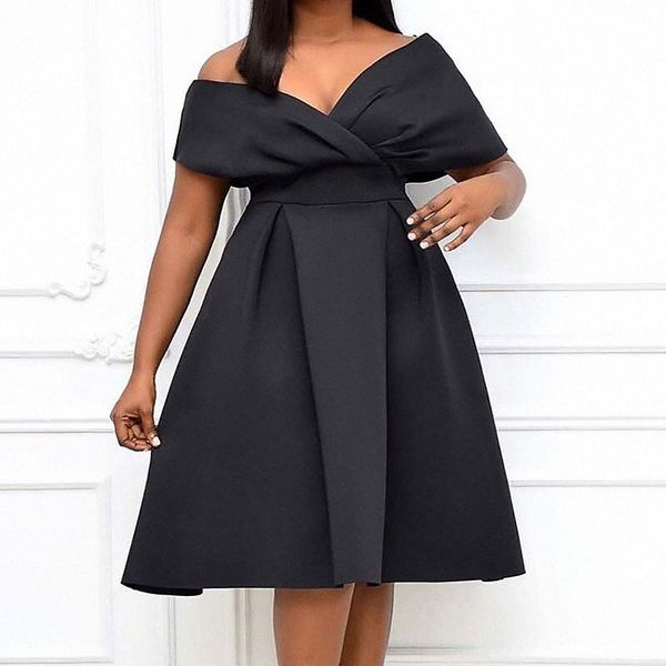women's plus size party dress solid color v neck short sleeve fall prom dress knee length dress party vacation z7qs#, Black
women's plus size party dress solid color v neck short sleeve fall prom dress knee length dress party vacation z7qs#, Black
