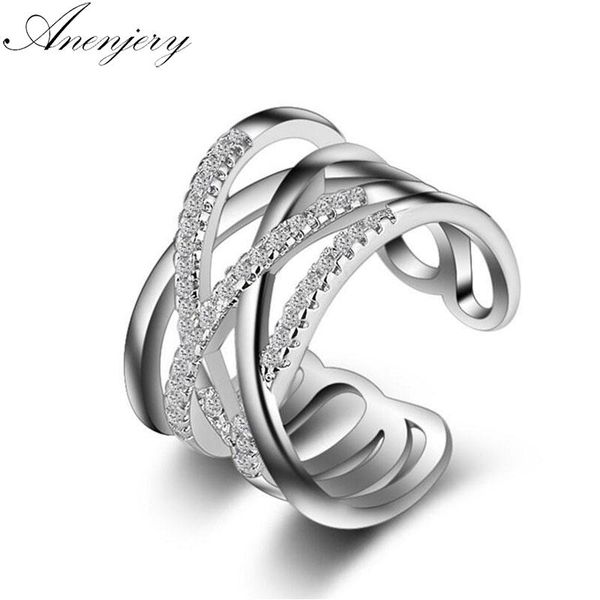 wedding rings anenjery korean style 925 sterling silver opening multi-layer line cross mosaic zircon for women jewelry s-r243, Slivery;golden
wedding rings anenjery korean style 925 sterling silver opening multi-layer line cross mosaic zircon for women jewelry s-r243, Slivery;golden