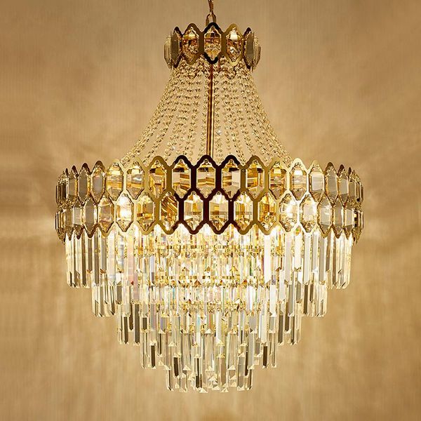 chandeliers luxury golden clear round crystal led hanging lamps chandelier lighting lustre suspension luminaire lampen for foyer staircase
chandeliers luxury golden clear round crystal led hanging lamps chandelier lighting lustre suspension luminaire lampen for foyer staircase