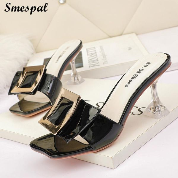 sandals women open-toe slippers ladies fashion with square metal decoration heel-height = 7cm, Black
sandals women open-toe slippers ladies fashion with square metal decoration heel-height = 7cm, Black