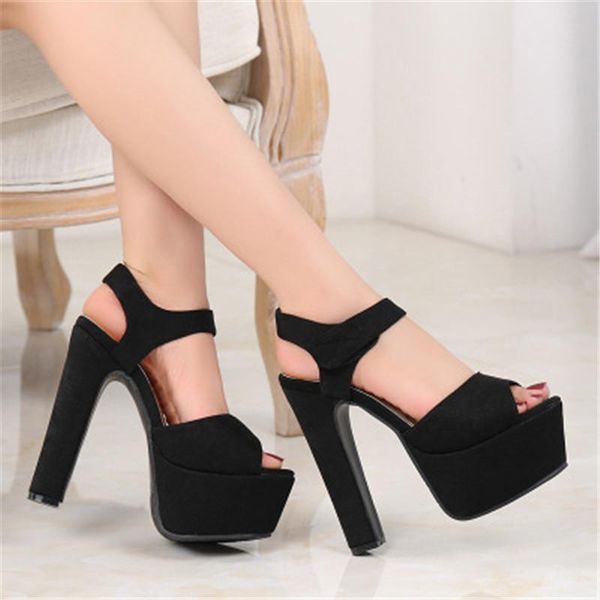 dress shoes summer waterproof platform women's sandals 14cm super high heel thick model catwalk heels, Black
dress shoes summer waterproof platform women's sandals 14cm super high heel thick model catwalk heels, Black
