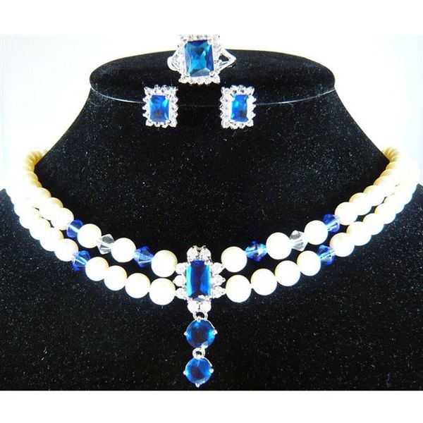 earrings & necklace women bridal jewelry sets blue zircon costume fine jewellery wedding white freshwater pearls ring pendant set, Silver
earrings & necklace women bridal jewelry sets blue zircon costume fine jewellery wedding white freshwater pearls ring pendant set, Silver