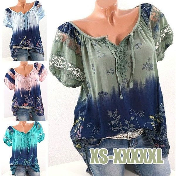 new ladies fashion loose print short-sleeved summer casual plus size blouse floral shirt, White
new ladies fashion loose print short-sleeved summer casual plus size blouse floral shirt, White