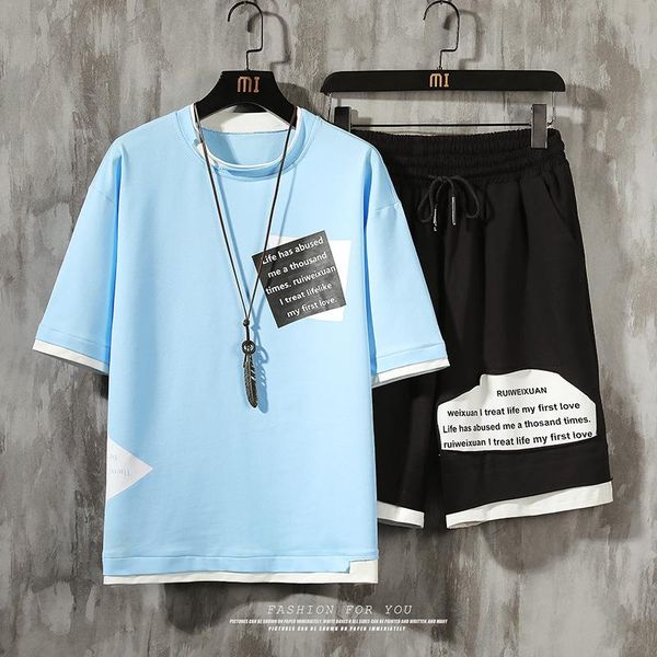 men's tracksuits breathable trendy casual t-shirt + shorts suit summer jogging cycling fitness mountaineering sports oversize, Gray
men's tracksuits breathable trendy casual t-shirt + shorts suit summer jogging cycling fitness mountaineering sports oversize, Gray