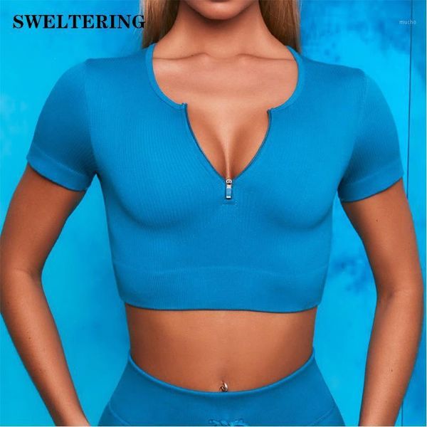 yoga outfit sports fitness short sleeved high stretch seamless knitted chest zipper gym exercise ladies
yoga outfit sports fitness short sleeved high stretch seamless knitted chest zipper gym exercise ladies
