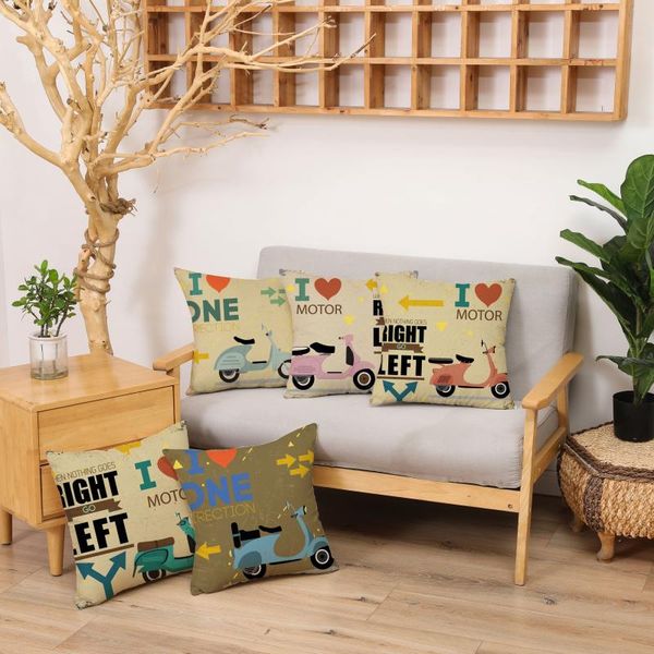 cushion/decorative pillow cushion cover with motorcycle pattern living room sofa decorative 45x45cm linen / cotton 
cushion/decorative pillow cushion cover with motorcycle pattern living room sofa decorative 45x45cm linen / cotton