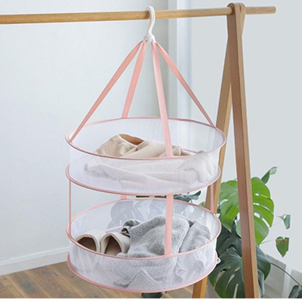 clothes drying basket household sweater net windproof hanging 3 colors double-layer laundry rack mesh storage & organization 
clothes drying basket household sweater net windproof hanging 3 colors double-layer laundry rack mesh storage & organization
