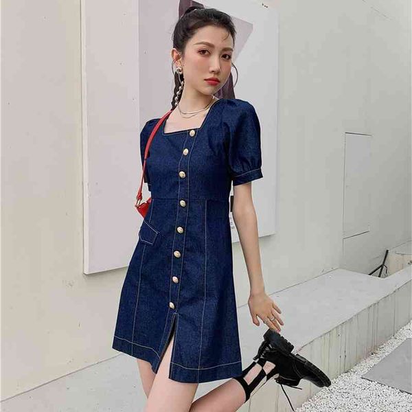 casual dresses puff sleeve denim summer square neck gold button up short blue mini jean ladies modest 8mr3, Black;gray
casual dresses puff sleeve denim summer square neck gold button up short blue mini jean ladies modest 8mr3, Black;gray