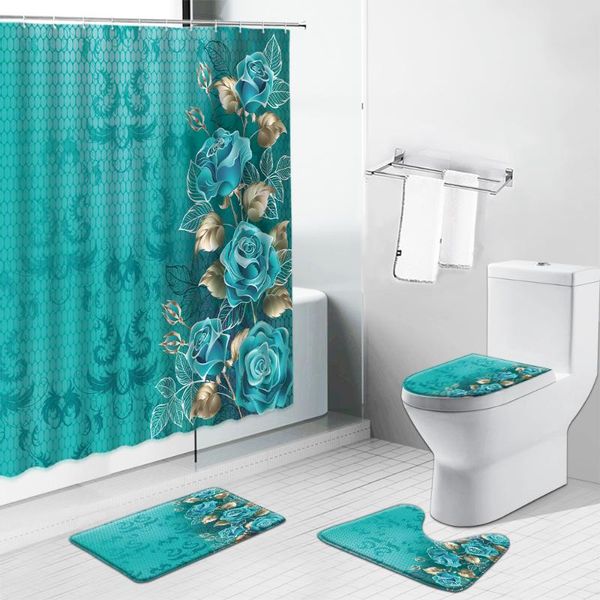 shower curtains cyan rose flowers print sunflower transparent floral non-slip toilet cover carpet mat for bathroom curtain set
shower curtains cyan rose flowers print sunflower transparent floral non-slip toilet cover carpet mat for bathroom curtain set