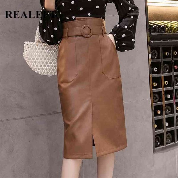realeft autumn winter sashes women pu leather sheath midi skirts high waist knee-length wrap skirts with pocket saia female 210325, Black
realeft autumn winter sashes women pu leather sheath midi skirts high waist knee-length wrap skirts with pocket saia female 210325, Black