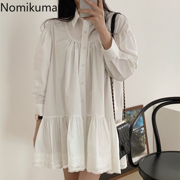 nomikuma spring korean causal women blouse dress lace ruffle sweet puff sleeve turn-down collar dresses vestidos new 6f607 210427, Black;gray
nomikuma spring korean causal women blouse dress lace ruffle sweet puff sleeve turn-down collar dresses vestidos new 6f607 210427, Black;gray