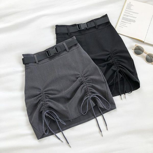 summer a line korean womens skirts empire solid office cute above knee high waist mini drawstring belt, Black
summer a line korean womens skirts empire solid office cute above knee high waist mini drawstring belt, Black