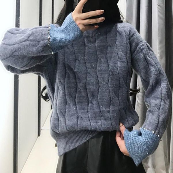 women's sweaters 2021 spring sweater for women short jumpers hit color dot sequins twist knit round neck pullover crop, White;black
women's sweaters 2021 spring sweater for women short jumpers hit color dot sequins twist knit round neck pullover crop, White;black