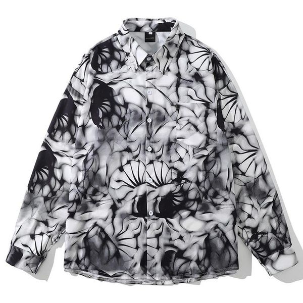 men's casual shirts tie dye printed hawaii male harajuku button streetwear camisa masculina autumn long sleeve oversize blouse, White;black
men's casual shirts tie dye printed hawaii male harajuku button streetwear camisa masculina autumn long sleeve oversize blouse, White;black
