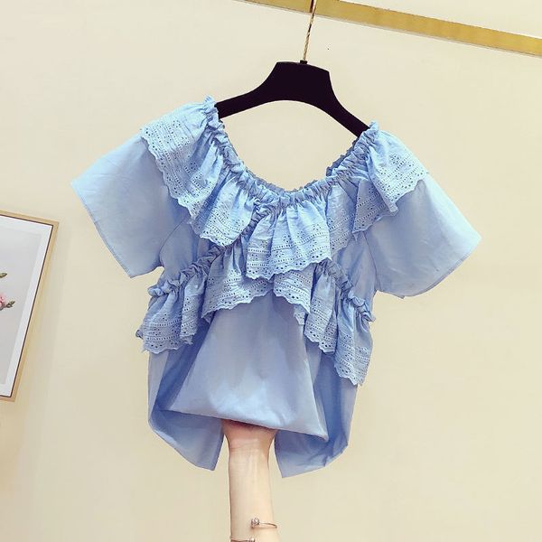 blouses summer blouse for woman hollowed-out ruffled splicing v-neck short-sleeve shirt female blusas mujer de moda, White
blouses summer blouse for woman hollowed-out ruffled splicing v-neck short-sleeve shirt female blusas mujer de moda, White