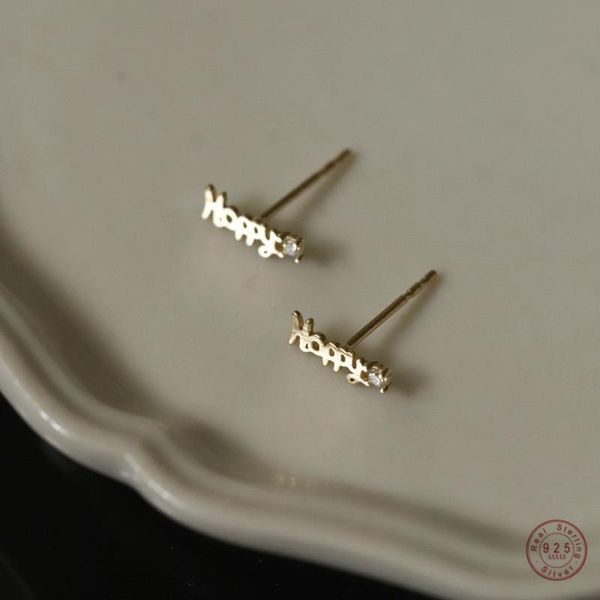 stud 925 sterling silver european simple english letters happy earrings women classic fashion commemorative jewelry gift, Golden;silver
stud 925 sterling silver european simple english letters happy earrings women classic fashion commemorative jewelry gift, Golden;silver