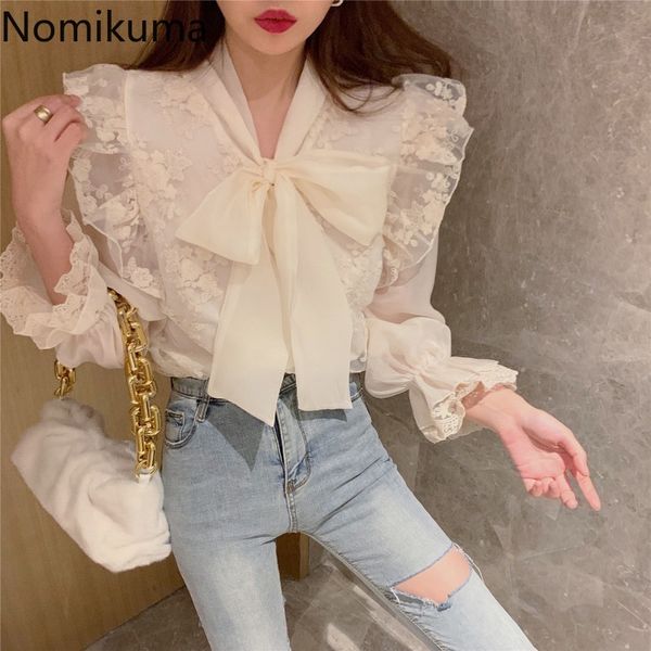 nomikuma korean elegant shirts women lace patchwork bow tie collar long sleeve blouse female all-match blusas 3e184 210514, White
nomikuma korean elegant shirts women lace patchwork bow tie collar long sleeve blouse female all-match blusas 3e184 210514, White