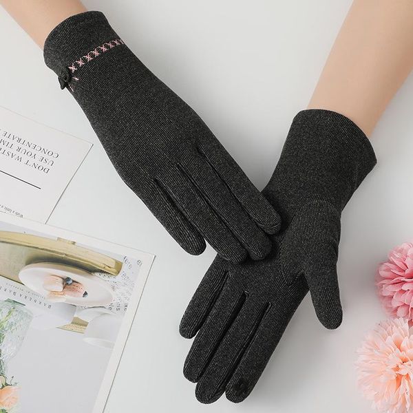 five fingers gloves winter thin short bow embroidery touch screen driving for sports cycling non slip women plus velvet cold warm mitten r16, Blue;gray
five fingers gloves winter thin short bow embroidery touch screen driving for sports cycling non slip women plus velvet cold warm mitten r16, Blue;gray