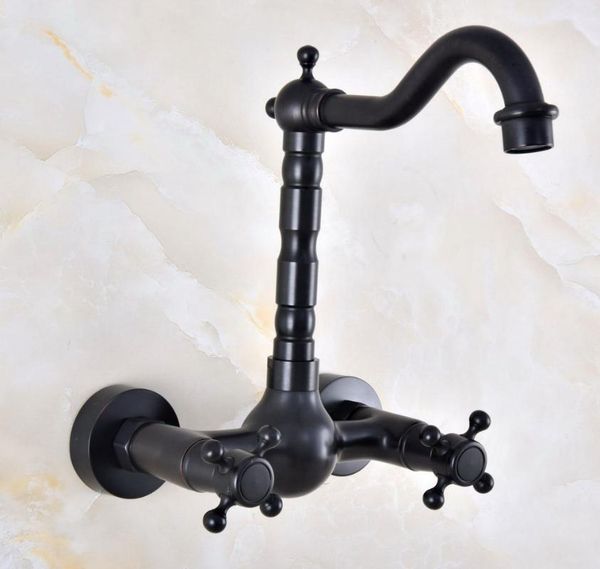 black oil rubbed bronze bathroom kitchen sink faucet mixer tap swivel spout wall mounted two handles mnf848 faucets
black oil rubbed bronze bathroom kitchen sink faucet mixer tap swivel spout wall mounted two handles mnf848 faucets