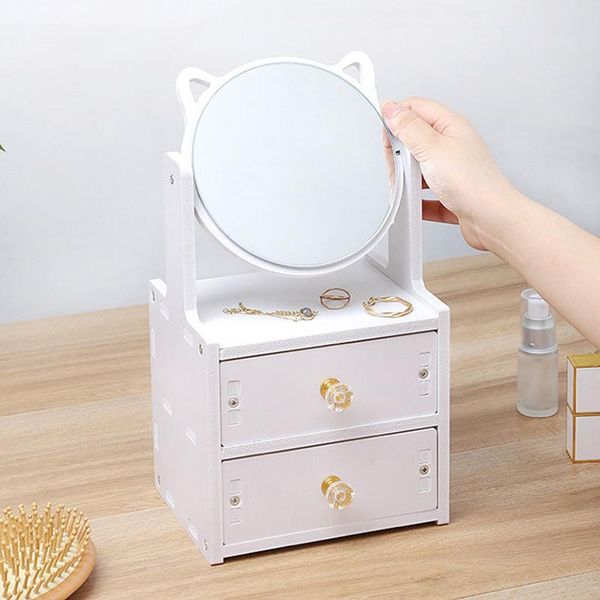 mirrors rotate makeup mirror with drawers cosmetic storage box dressing table jewelry organizer desknecklace rack rings earring case
mirrors rotate makeup mirror with drawers cosmetic storage box dressing table jewelry organizer desknecklace rack rings earring case