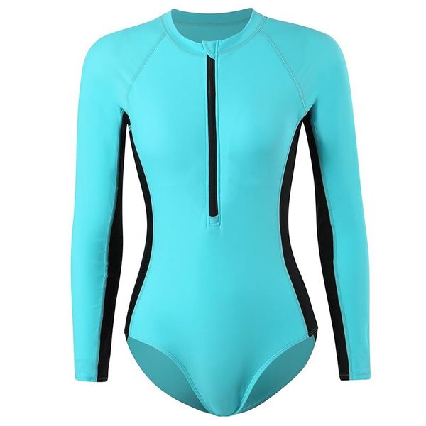 one-piece suits one piece swimsuit long sleeve surf swimwear women solid bathing beach wear swimming suit bodysuit 0190-4
one-piece suits one piece swimsuit long sleeve surf swimwear women solid bathing beach wear swimming suit bodysuit 0190-4