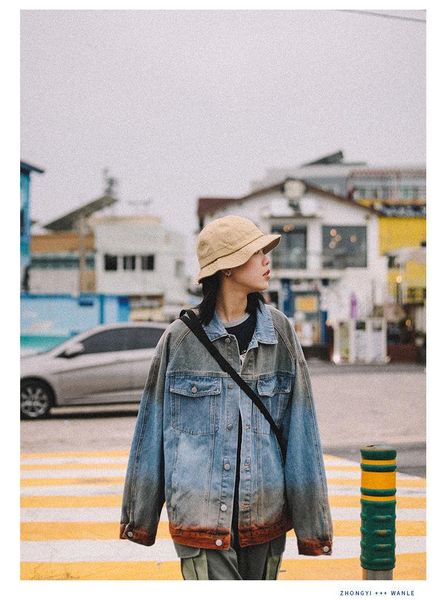 women's jackets 2021 spring casual street retro gradient denim jacket warm chic style clothing, Black;brown
women's jackets 2021 spring casual street retro gradient denim jacket warm chic style clothing, Black;brown