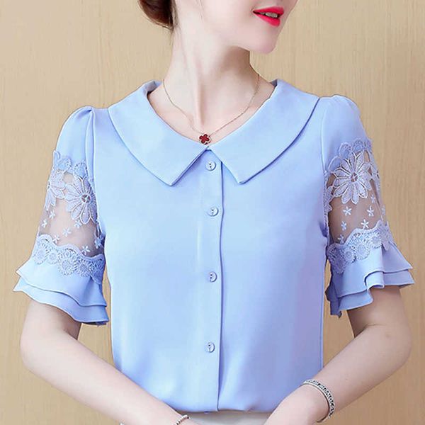 blusas mujer de moda women clothes summer blouse women v-neck chiffon blouse shirt flare short sleeve blouse women d34 210602, White 
blusas mujer de moda women clothes summer blouse women v-neck chiffon blouse shirt flare short sleeve blouse women d34 210602, White