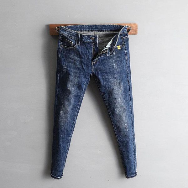 men's jeans boy's pants ankle length handsome versatile social people spirit guy denim with small feet men pencil, Blue
men's jeans boy's pants ankle length handsome versatile social people spirit guy denim with small feet men pencil, Blue