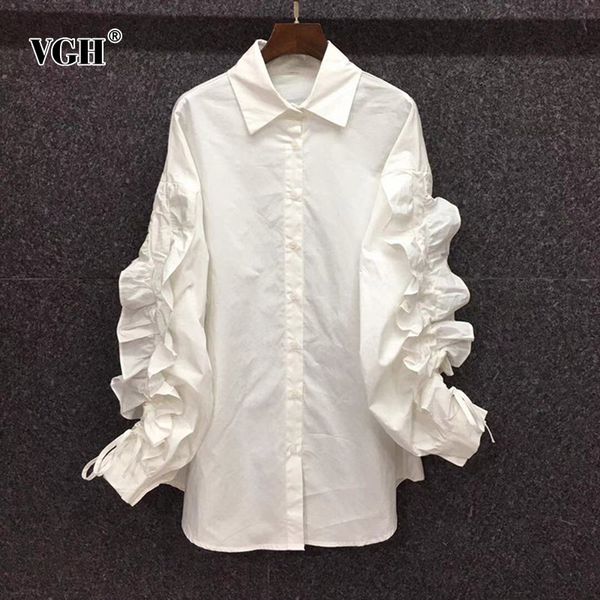 elegant white patchwork ruffle blouse for women lapel long sleeve solid casual female fashionable clothing 210507
elegant white patchwork ruffle blouse for women lapel long sleeve solid casual female fashionable clothing 210507