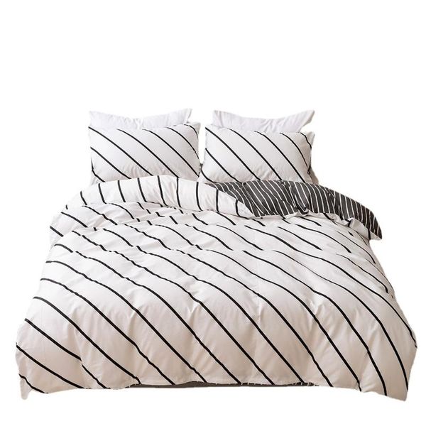 bedding sets three of home textile european and american size cotton stripe printing quilt cover pillowcase
bedding sets three of home textile european and american size cotton stripe printing quilt cover pillowcase